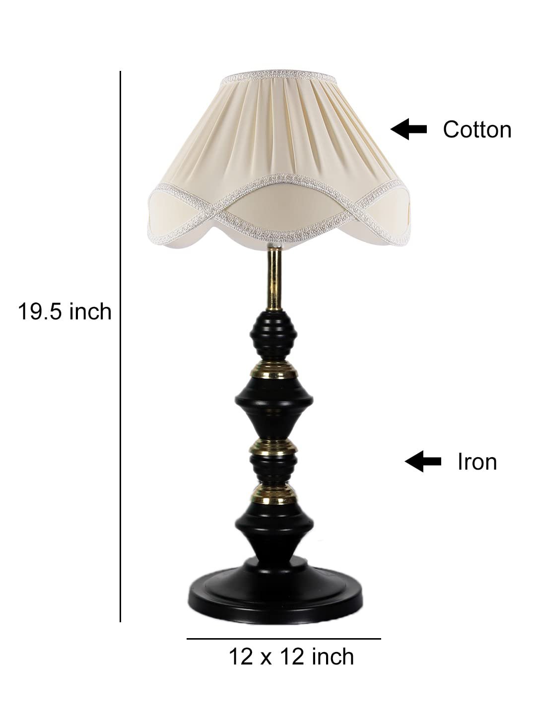 Vintage Off-White Shade Table lamp with Iron Base (237)