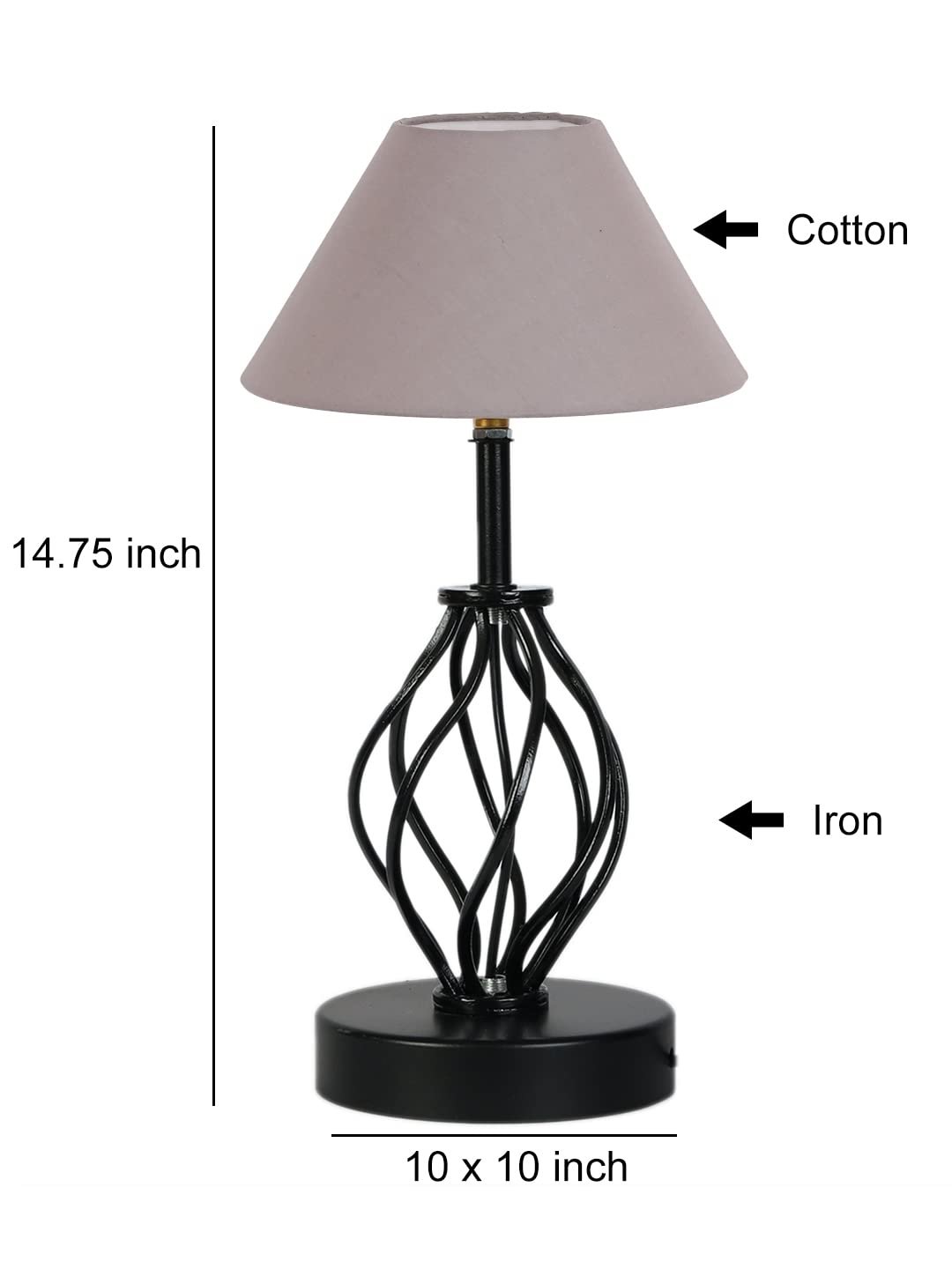 Grey Cotton Table lamp with Iron Base(23)