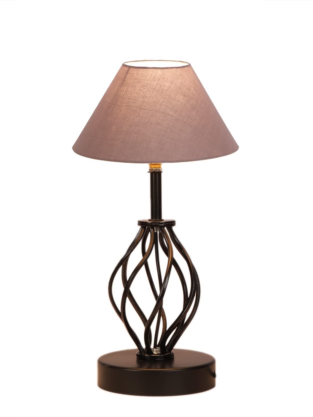 Grey Cotton Table lamp with Iron Base(23)