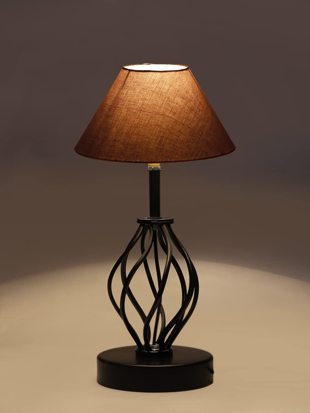 Grey Cotton Table lamp with Iron Base(23)
