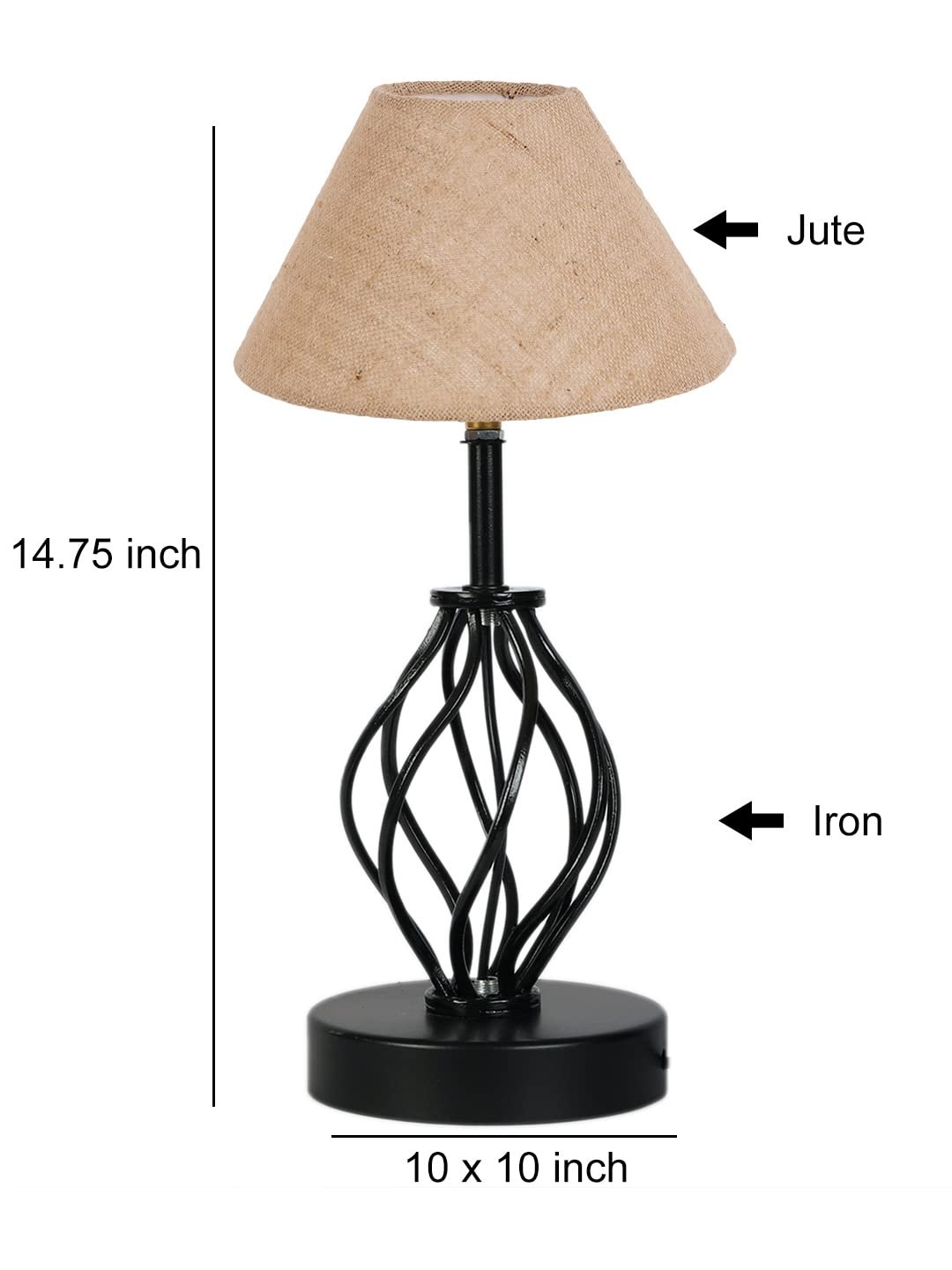 Beige Jute Table lamp with Iron Base(25)