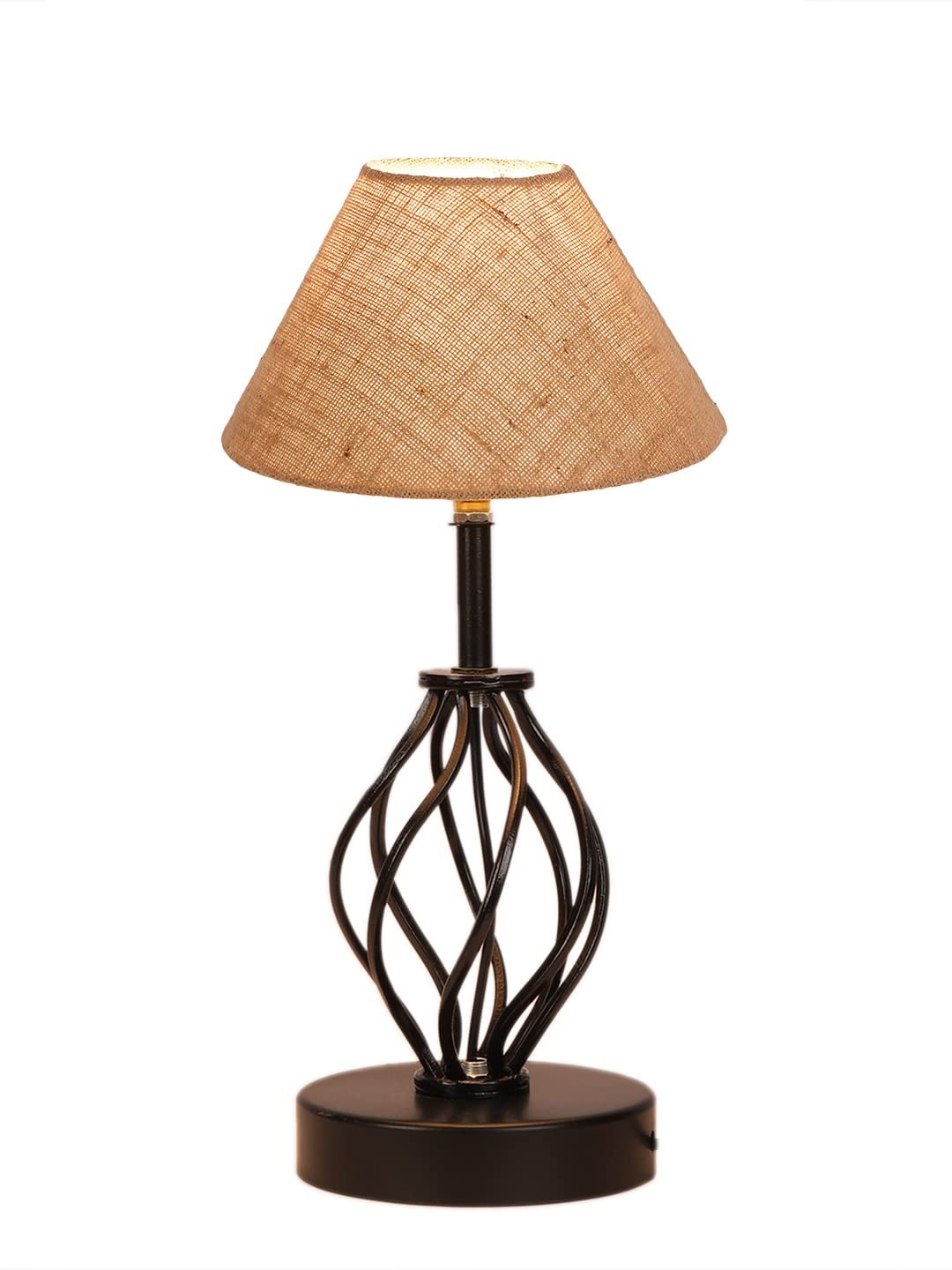 Beige Jute Table lamp with Iron Base(25)