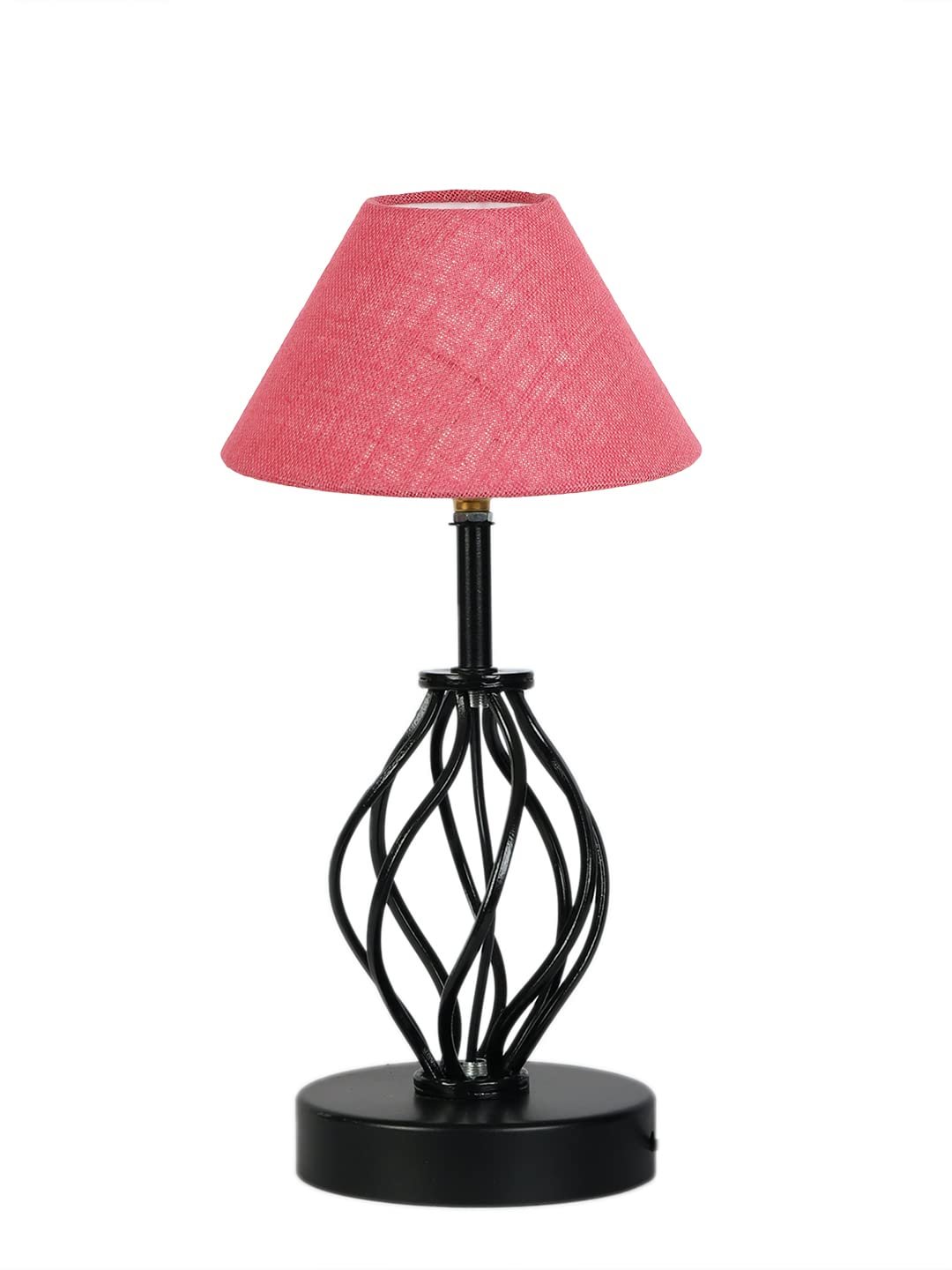 Pink Jute Table lamp with Iron Base(26)