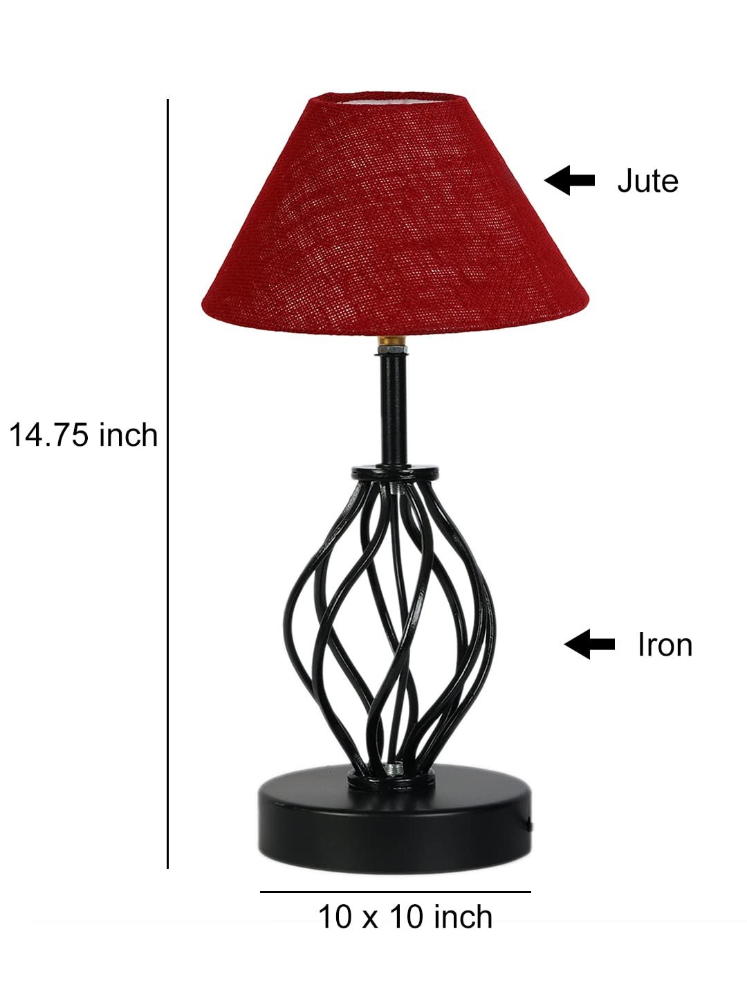 Maroon Jute Table lamp with Iron Base(27)