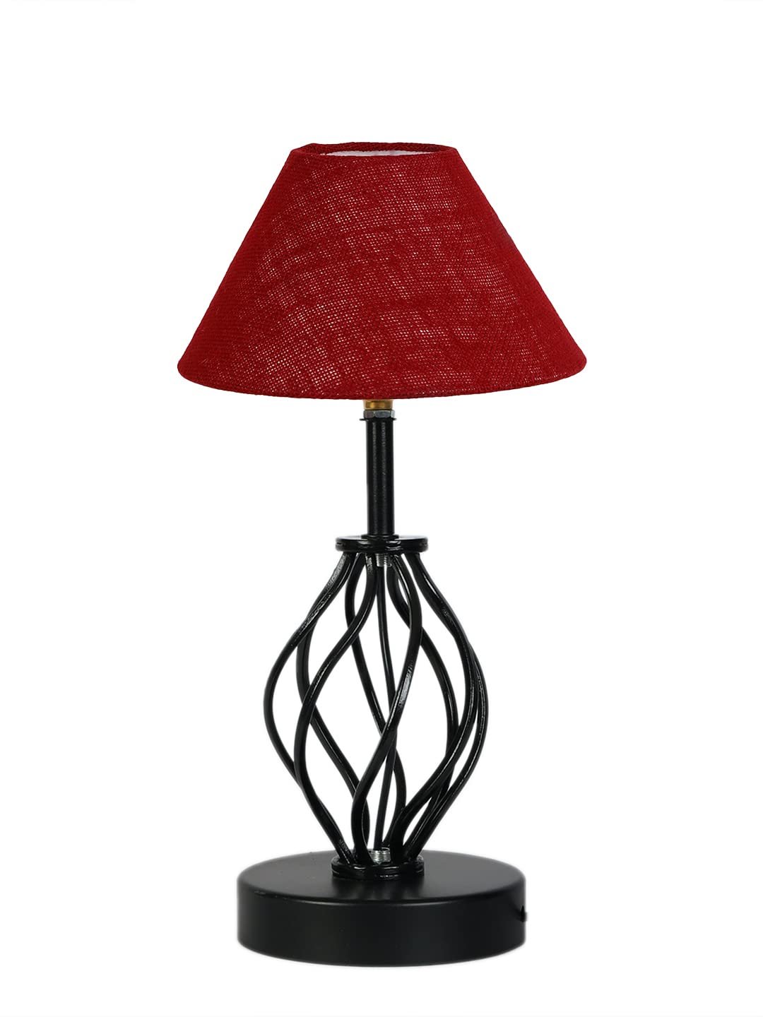 Maroon Jute Table lamp with Iron Base(27)