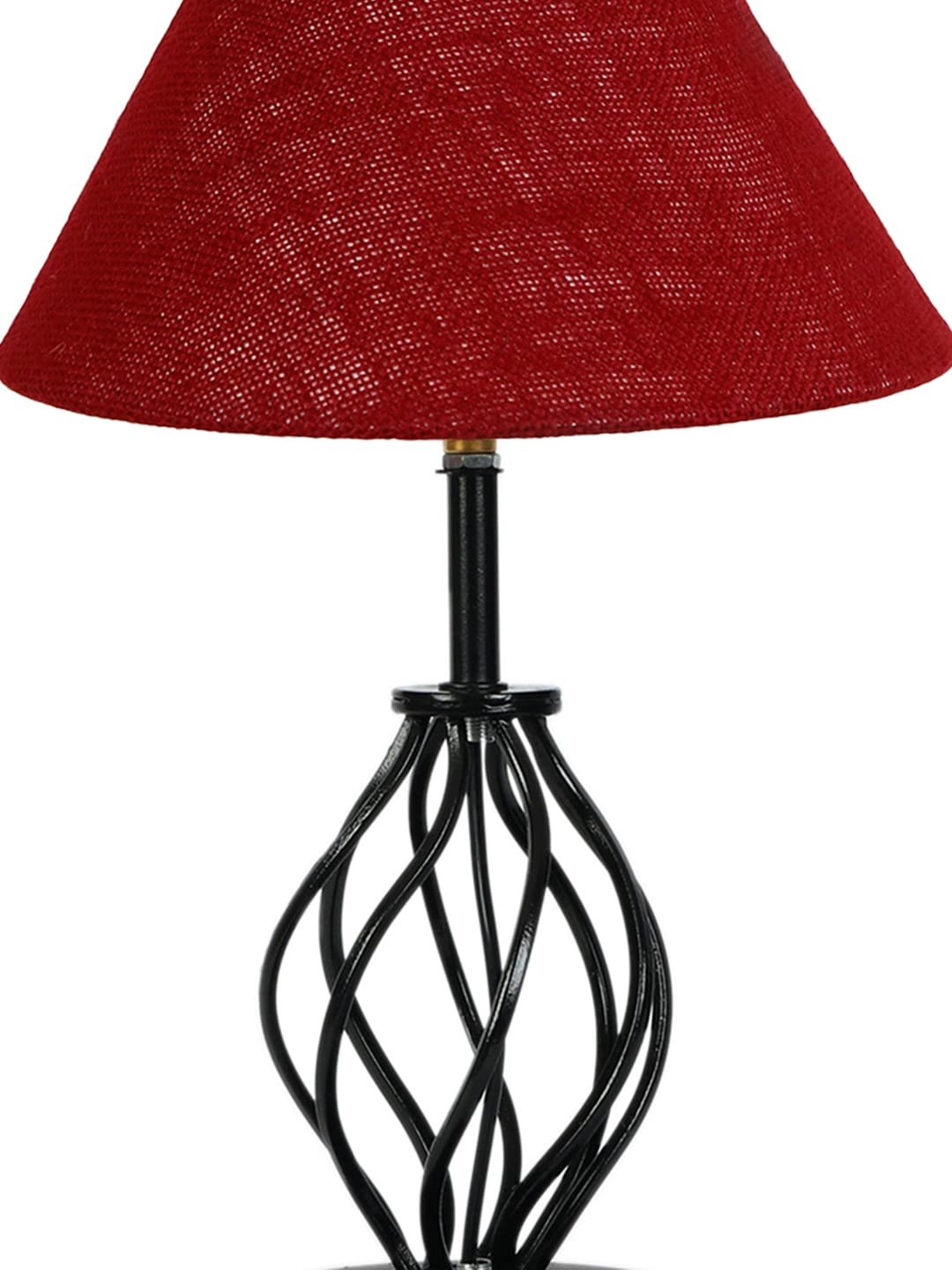 Maroon Jute Table lamp with Iron Base(27)
