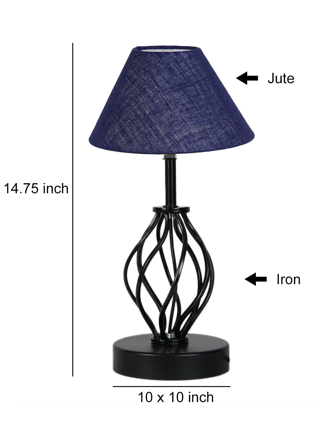 Blue Jute Table lamp with Iron Base(28)