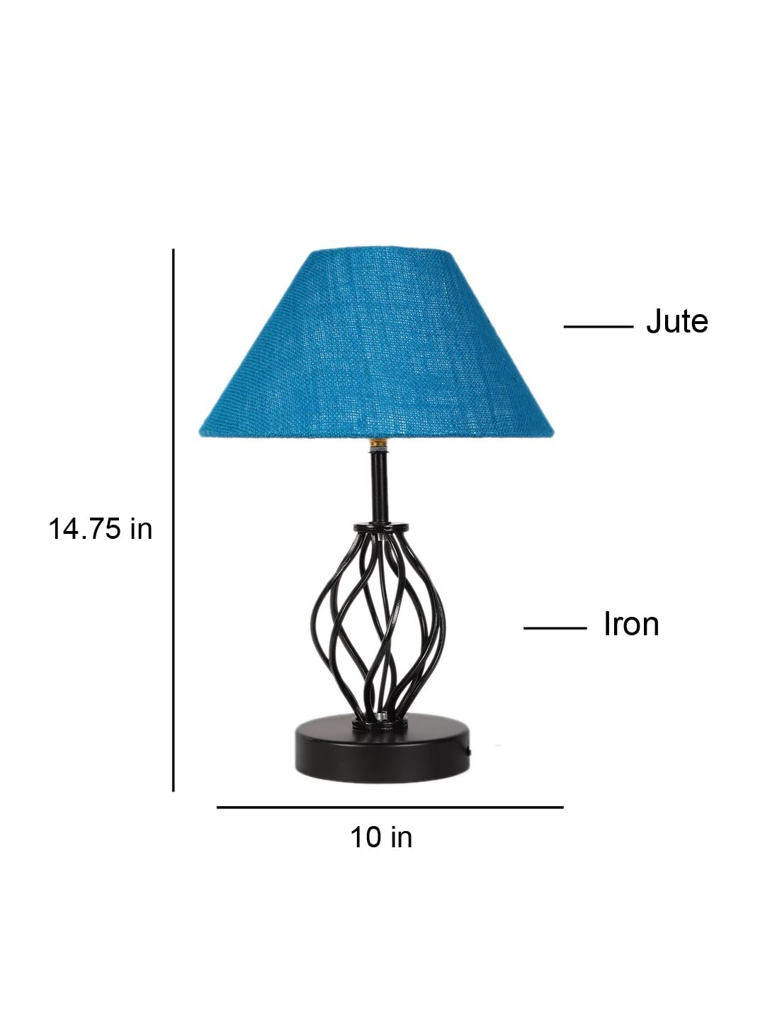 Turquoise Jute Table lamp with Iron Base(29)