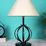 Off-White Cotton Table lamp with Iron Base(35)