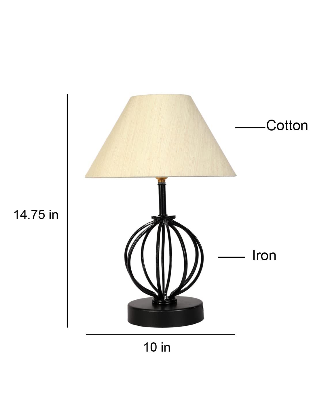 Off-White Cotton Table lamp with Iron Base(35)