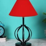 Red Cotton Table lamp with Iron Base(37)