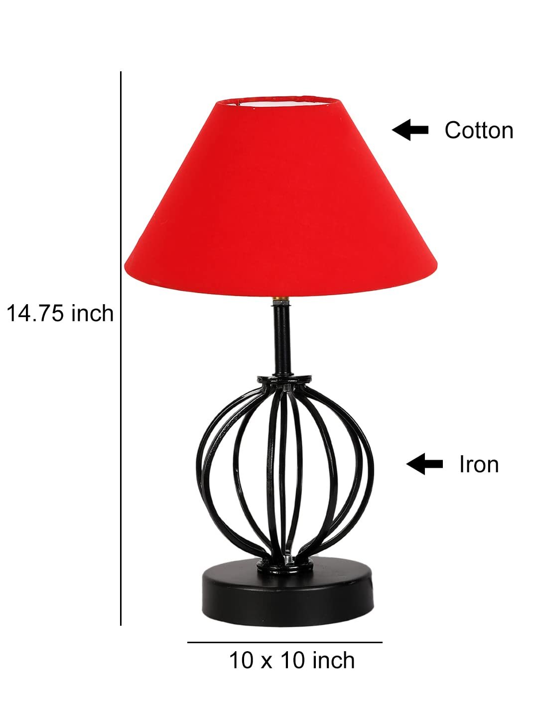 Red Cotton Table lamp with Iron Base(37)
