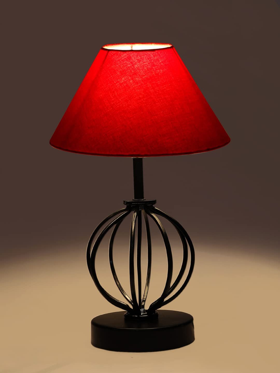Red Cotton Table lamp with Iron Base(37)
