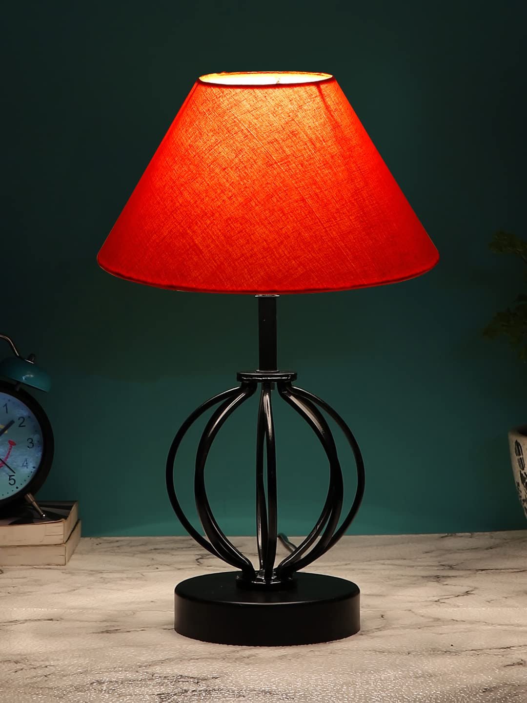 Orange Cotton Table lamp with Iron Base(38)