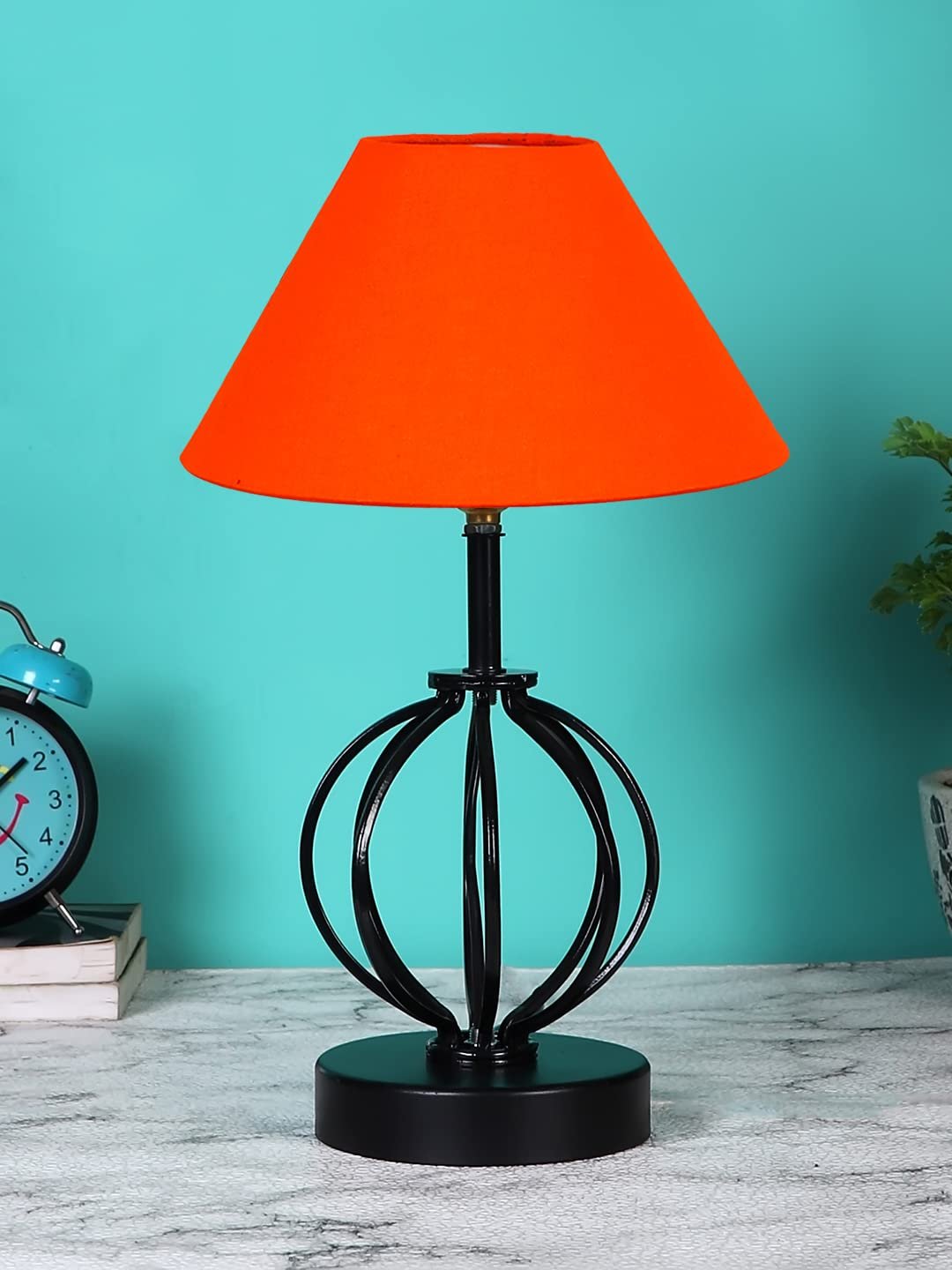 Orange Cotton Table lamp with Iron Base(38)