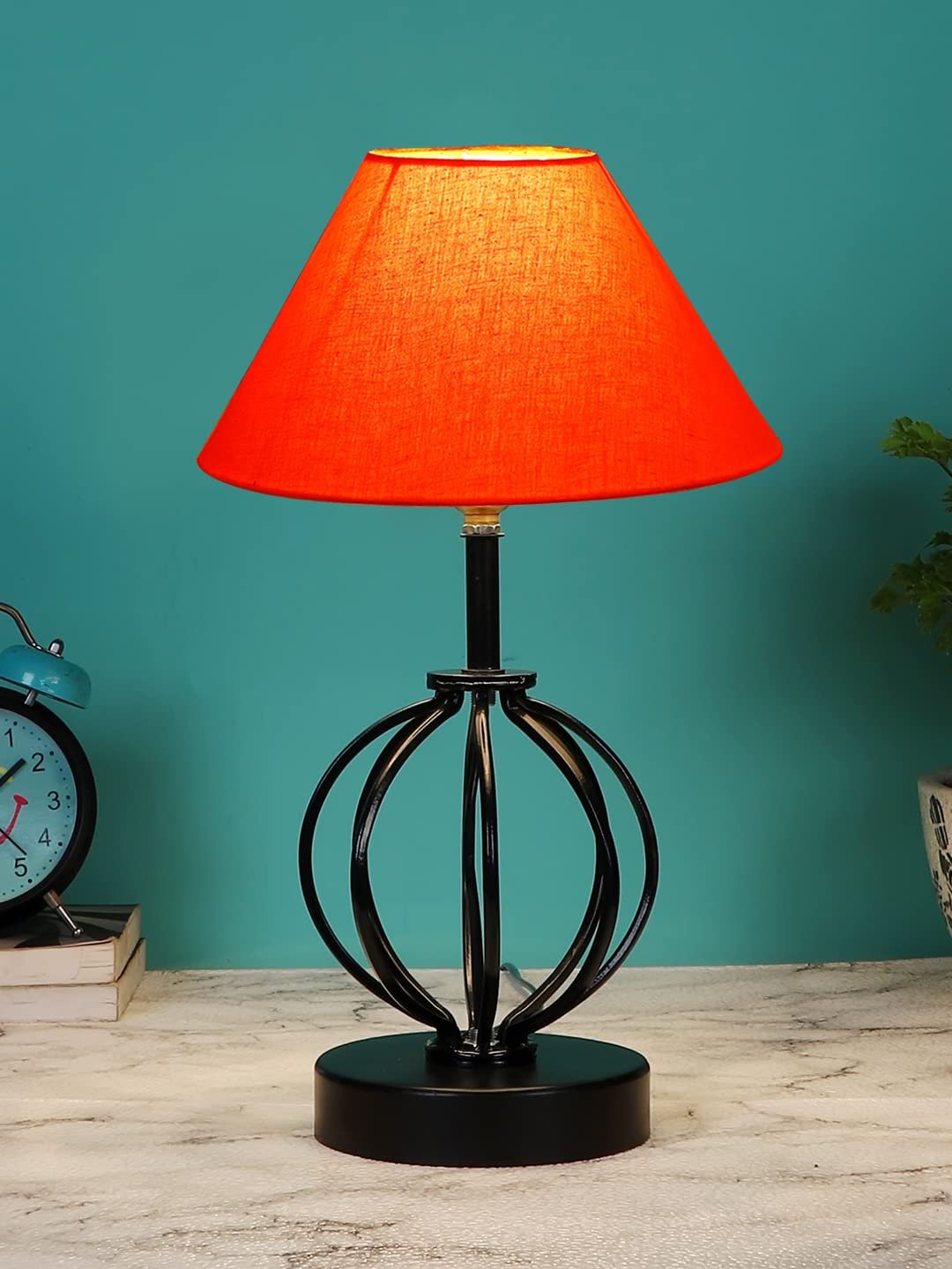 Orange Cotton Table lamp with Iron Base(38)