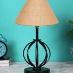 Beige Jute Table lamp with Iron Base(42)