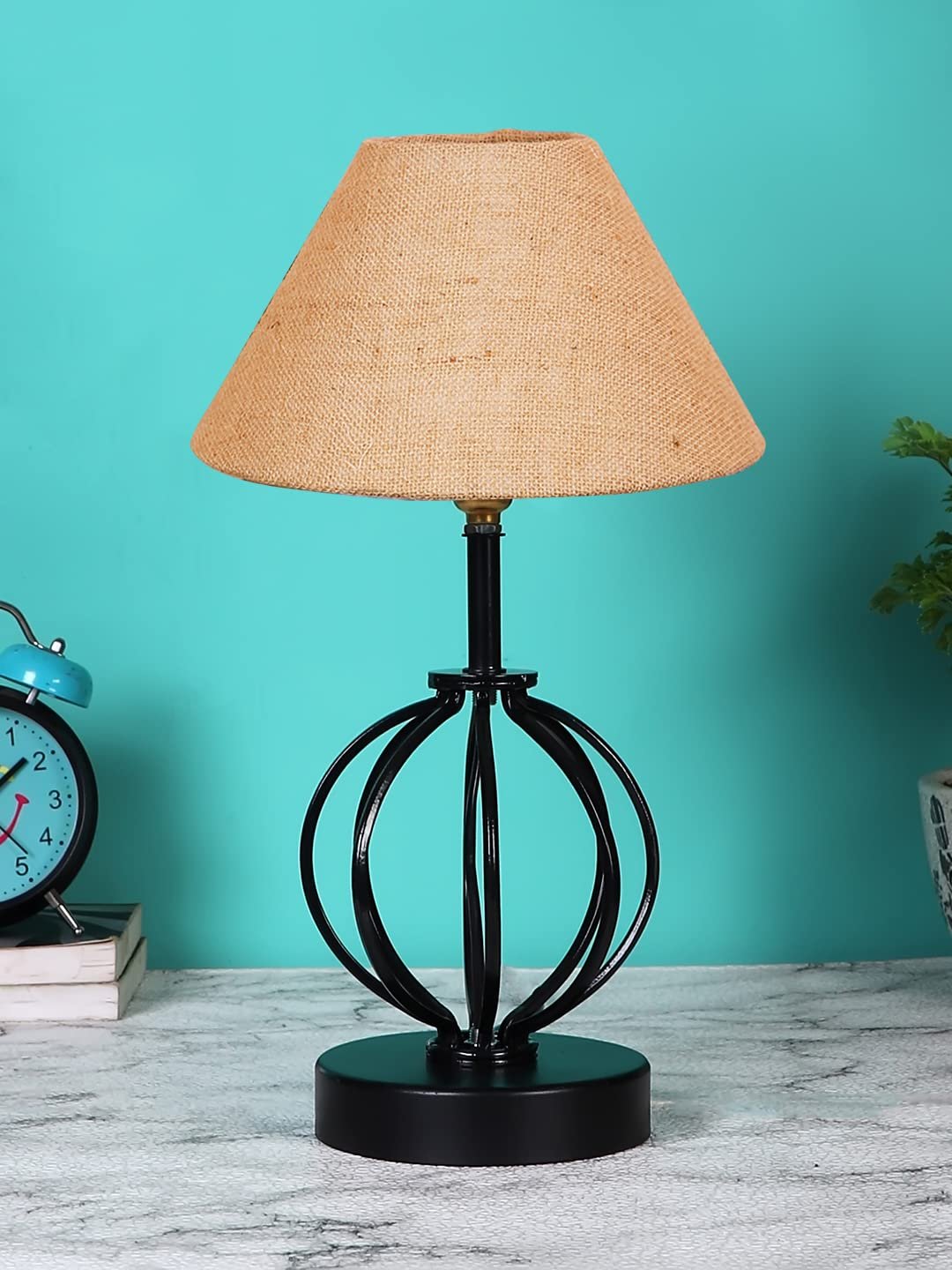 Beige Jute Table lamp with Iron Base(42)