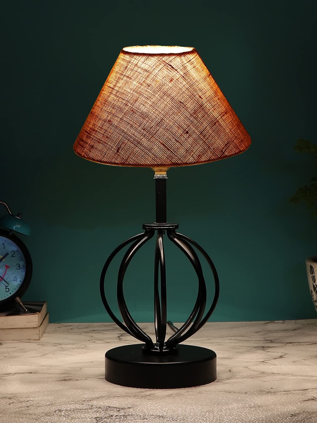 Beige Jute Table lamp with Iron Base(42)
