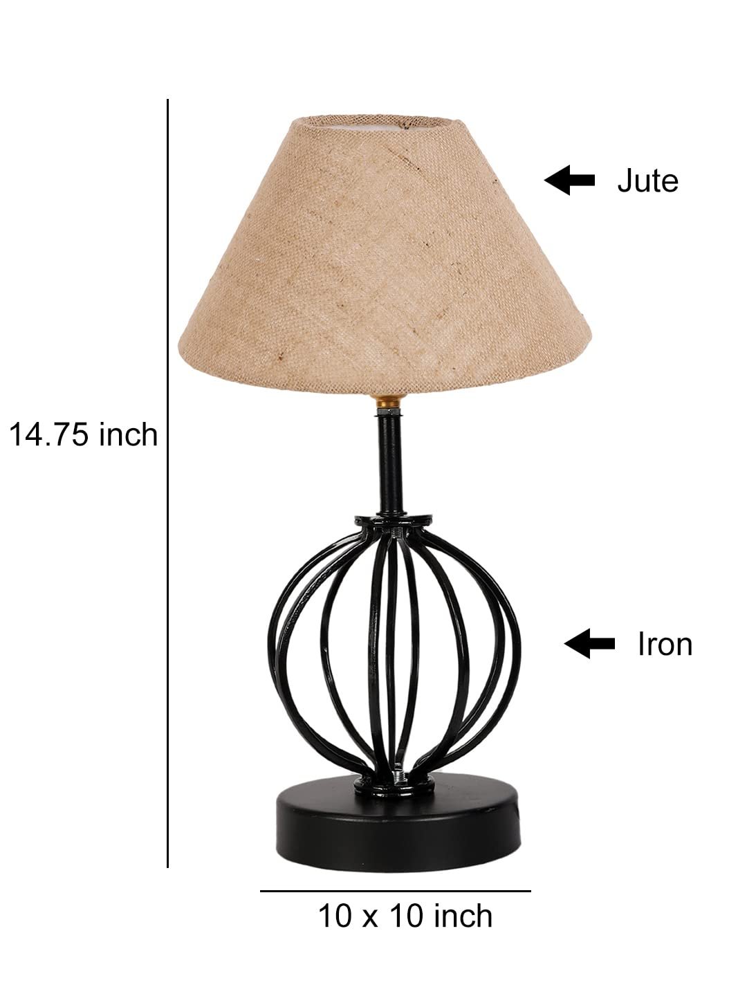 Beige Jute Table lamp with Iron Base(42)