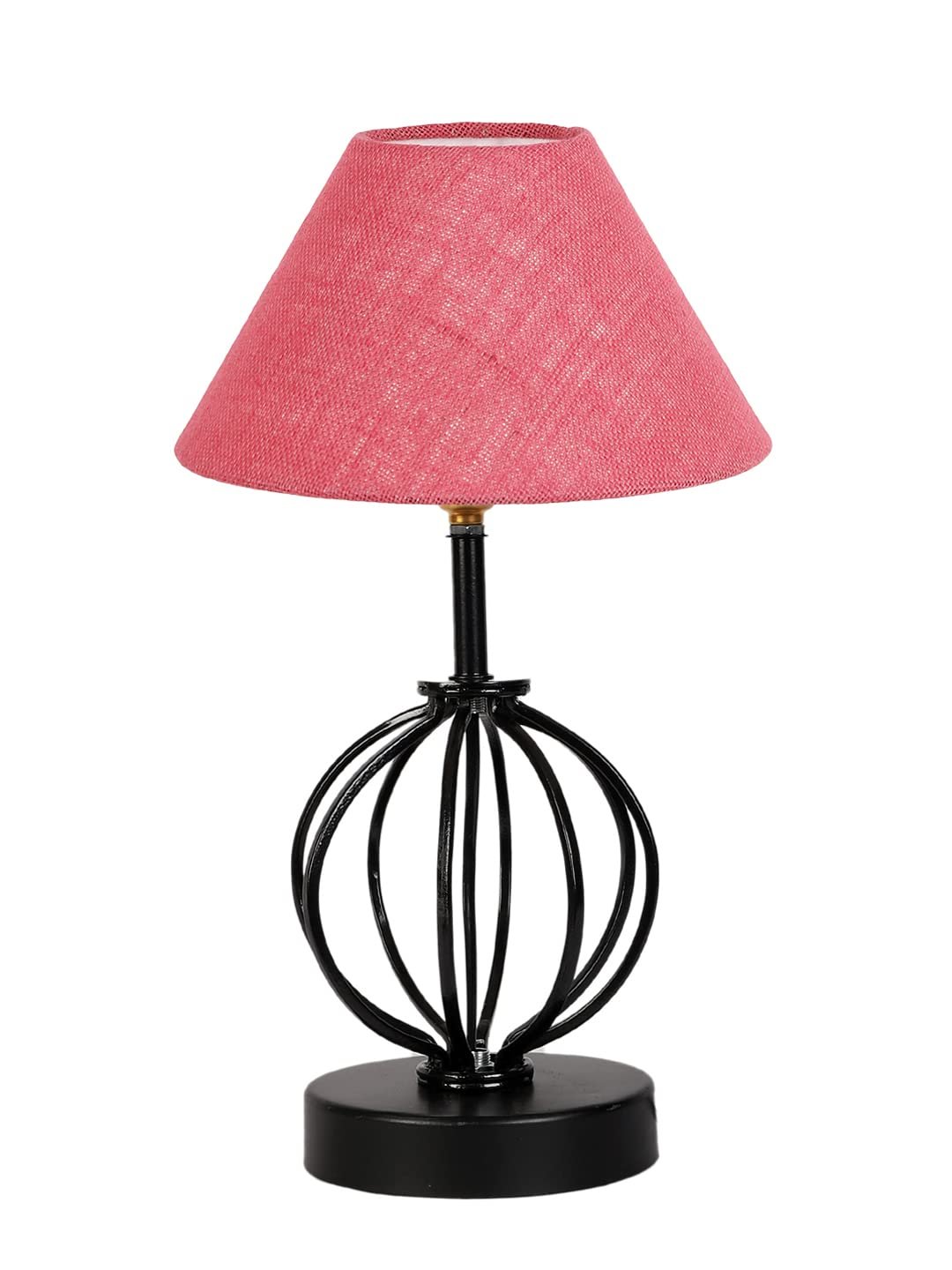 Pink Jute Table lamp with Iron Base