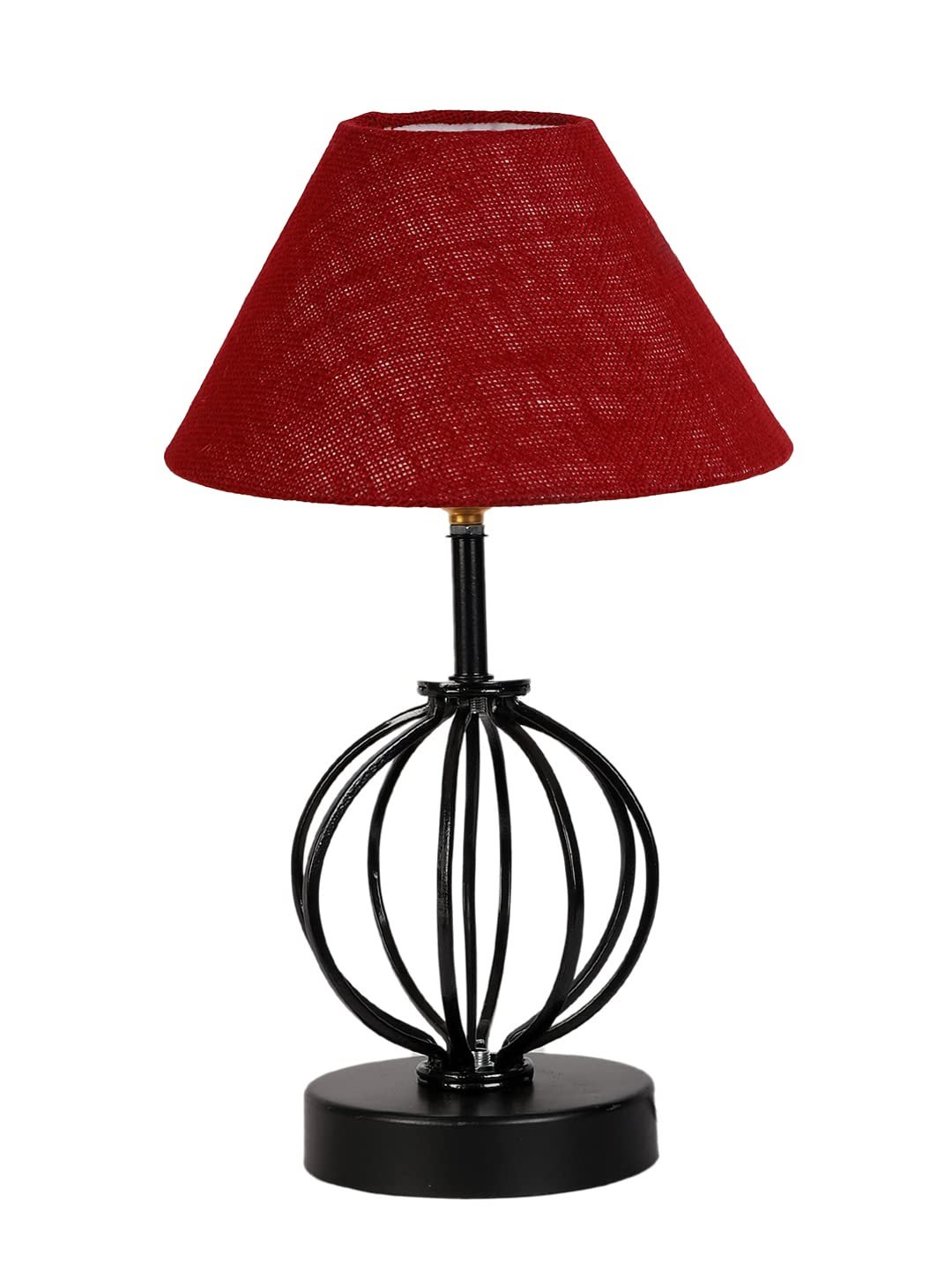 Maroon Jute Table lamp with Iron Base(44)
