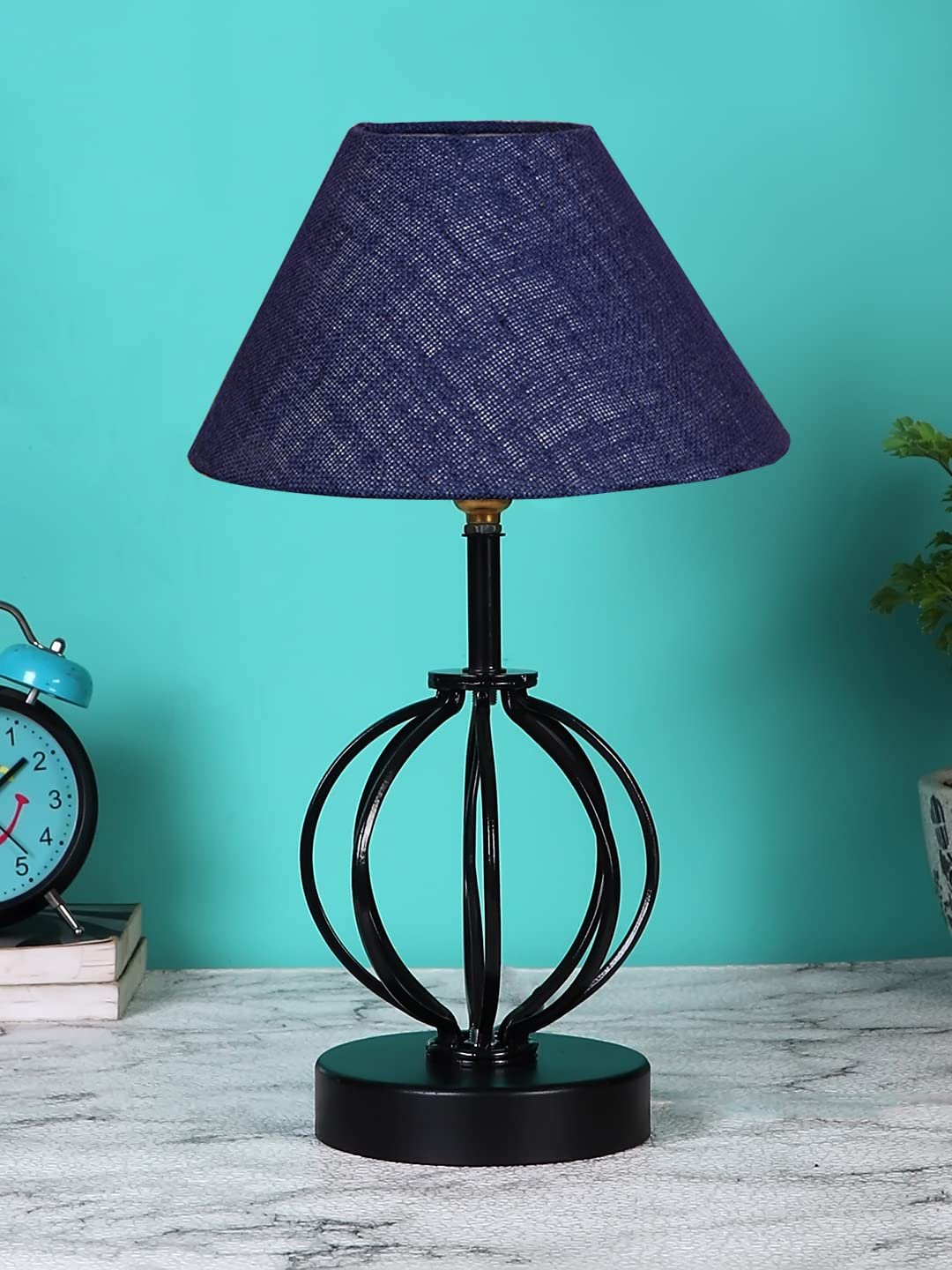 Blue Jute Table lamp with Iron Base(45)