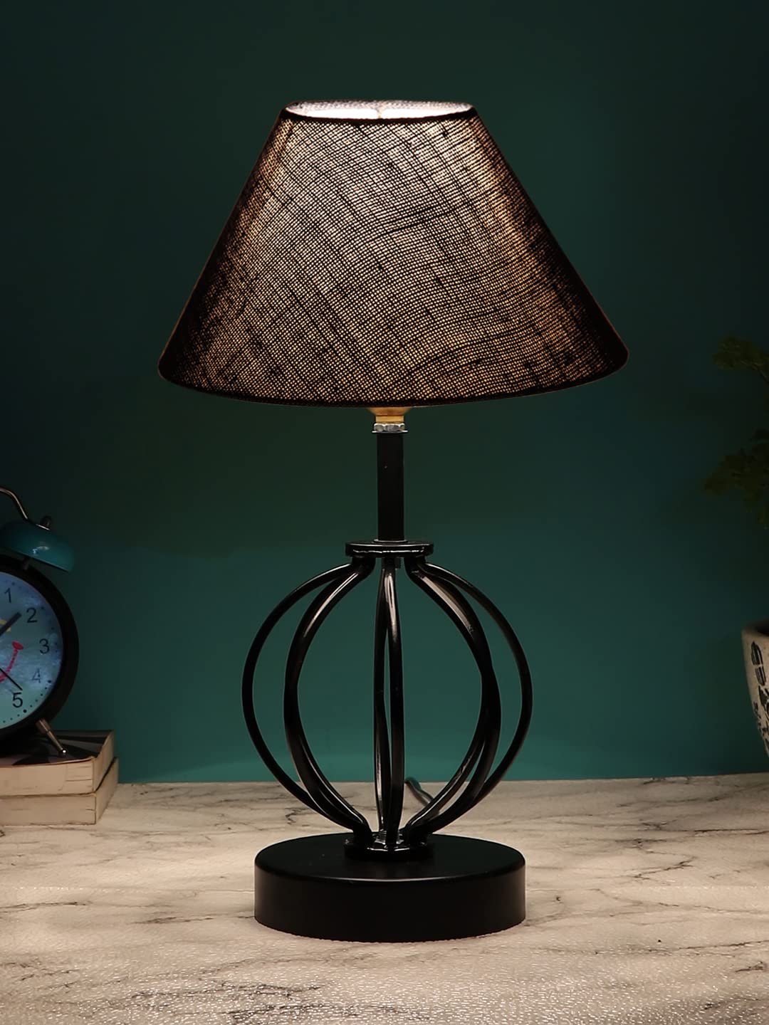 Blue Jute Table lamp with Iron Base(45)