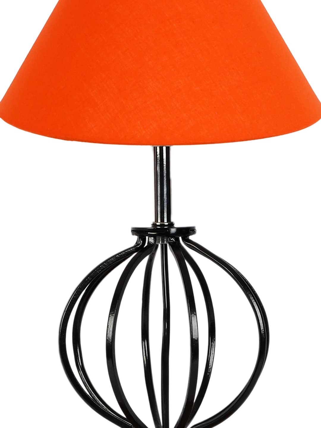Orange Cotton Table lamp with Wood & Iron Base(55)