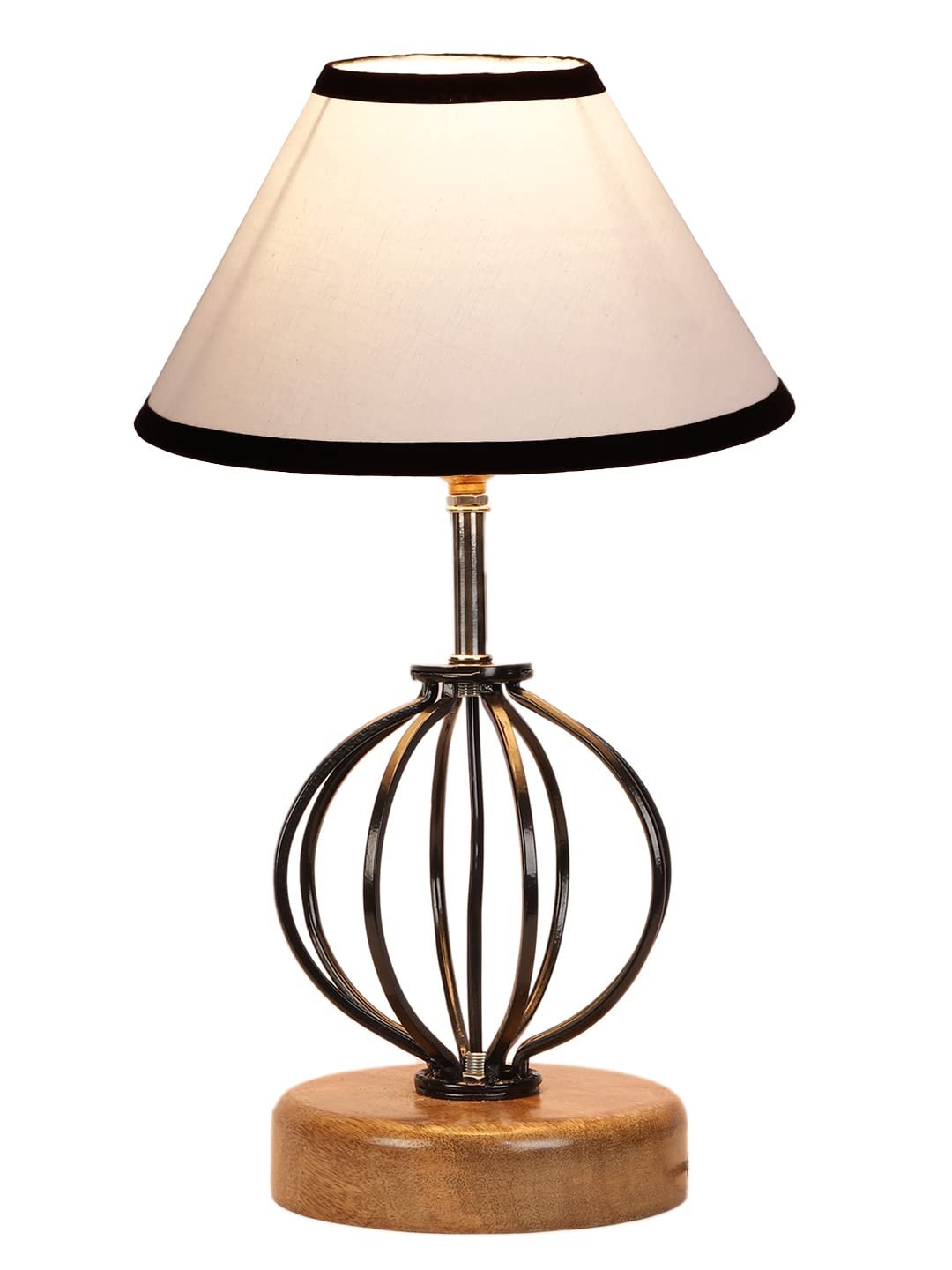 Multicolor Cotton Table lamp with Wood & Iron Base(58)