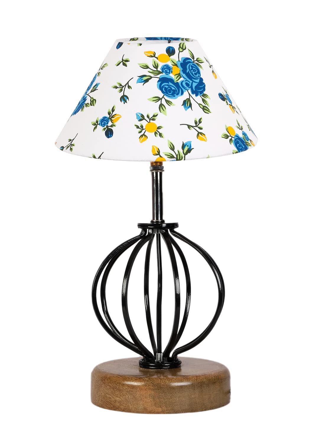Multicolor Cotton Table lamp with Wood & Iron Base(64)