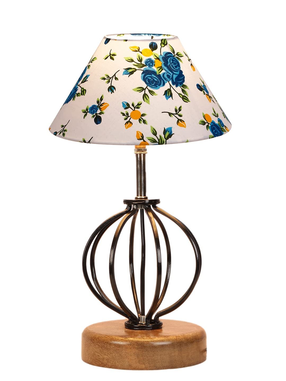 Multicolor Cotton Table lamp with Wood & Iron Base(64)