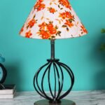 Multicolor Cotton Table lamp with Wood & Iron Base(65)