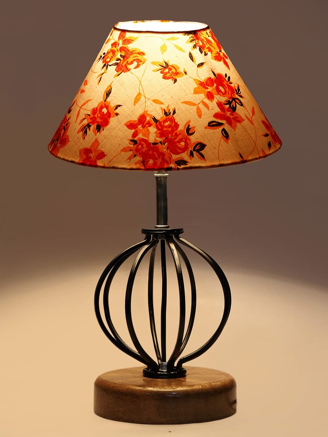 Multicolor Cotton Table lamp with Wood & Iron Base(65)