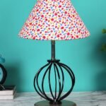 Multicolor Cotton Table lamp with Wood & Iron Base(66)