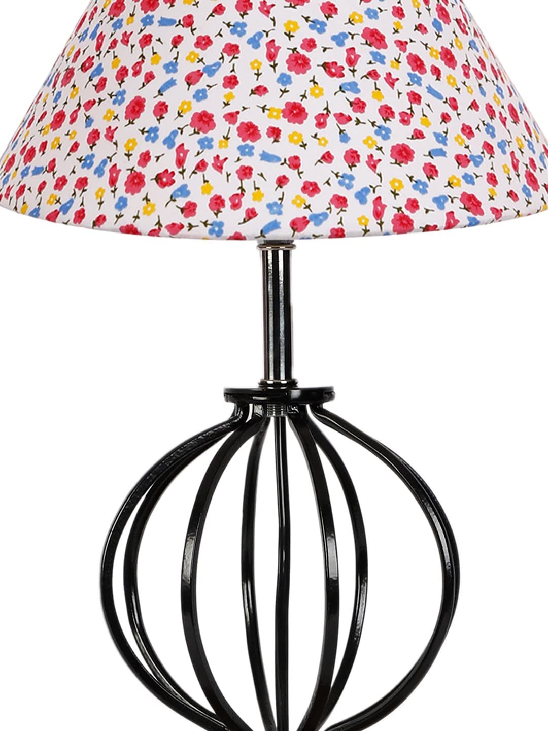 Multicolor Cotton Table lamp with Wood & Iron Base(66)
