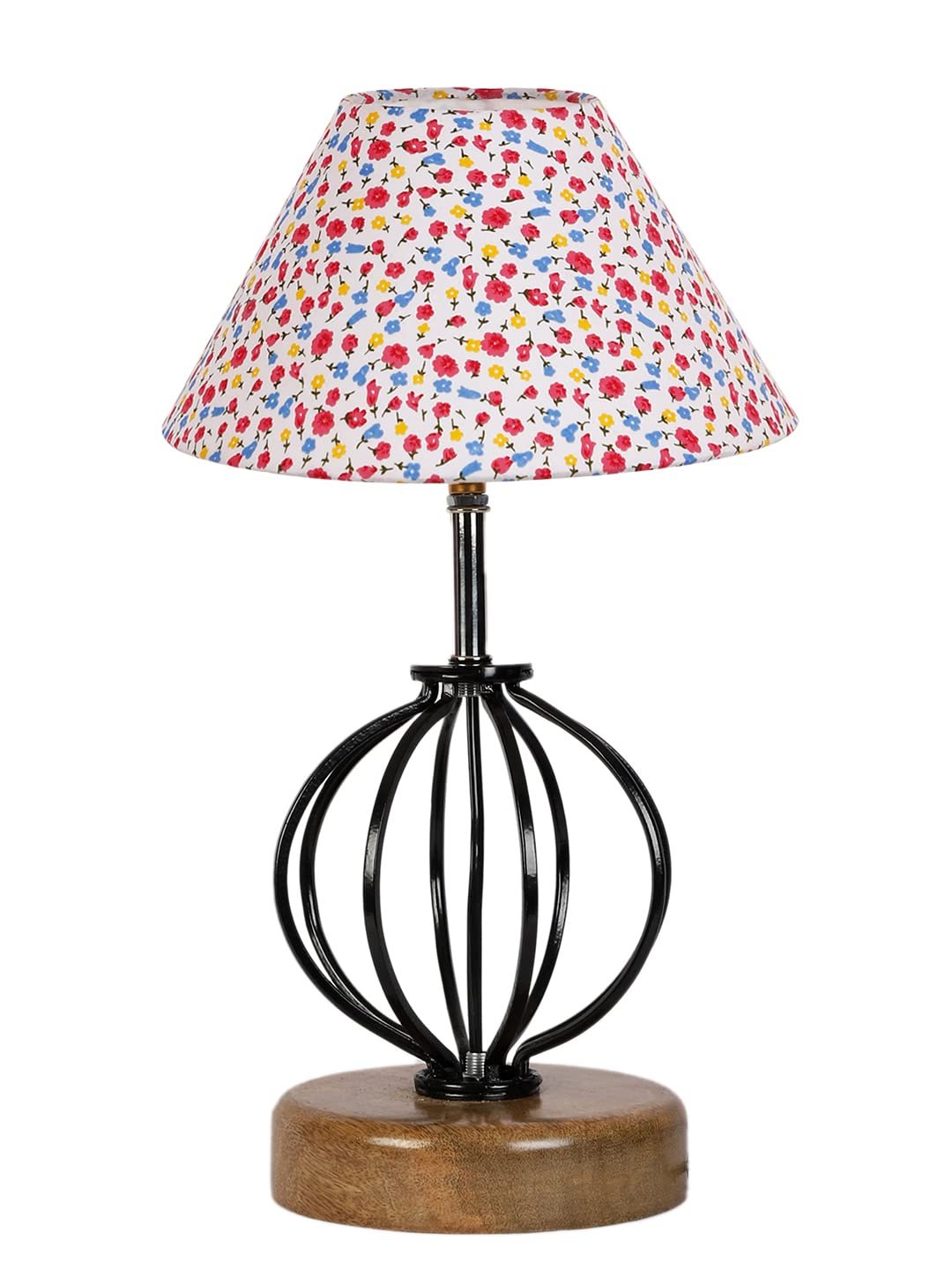 Multicolor Cotton Table lamp with Wood & Iron Base(66)