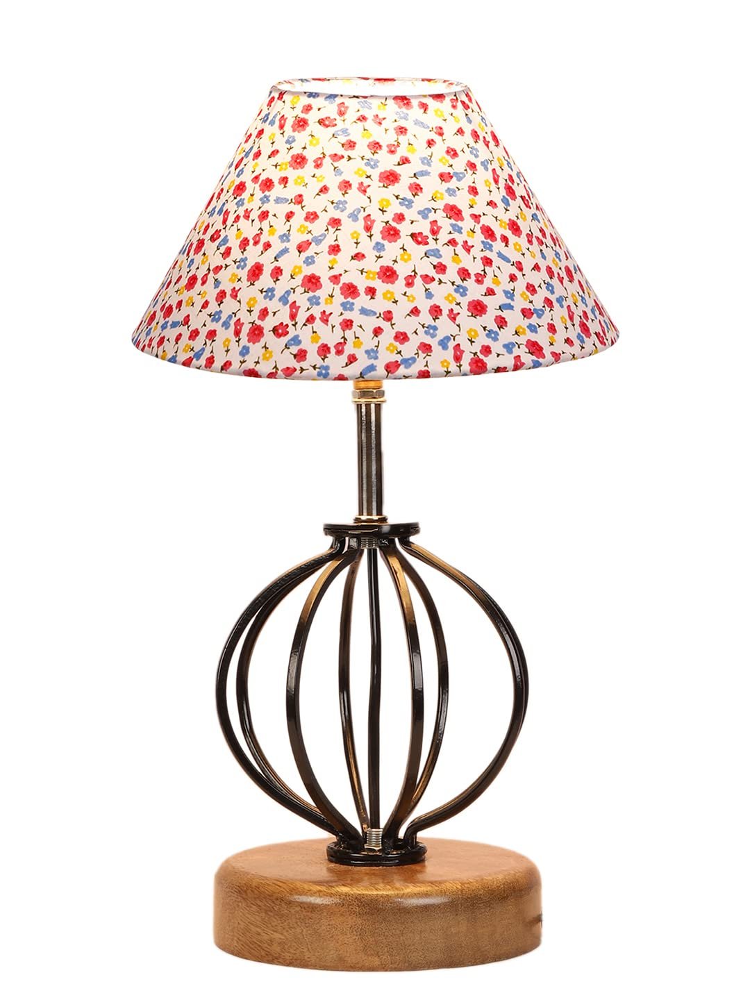 Multicolor Cotton Table lamp with Wood & Iron Base(66)