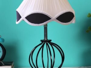 Vintage Multicolor Shade Table lamp with Wood & Iron Base (68)
