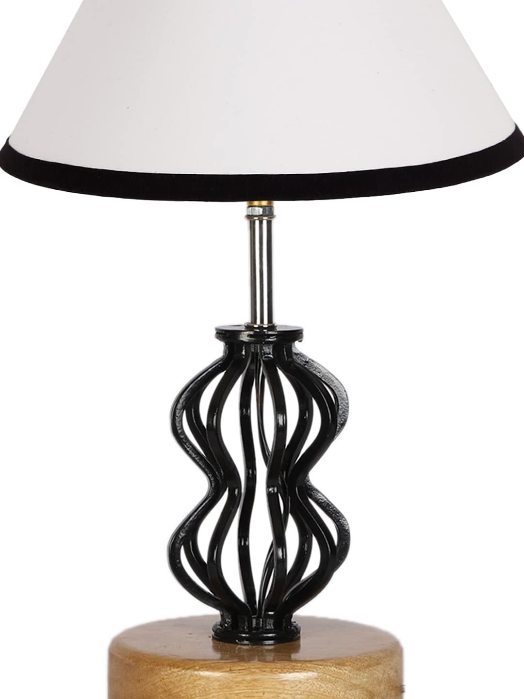 Multicolor Cotton Table lamp with Wood & Iron Base(75)