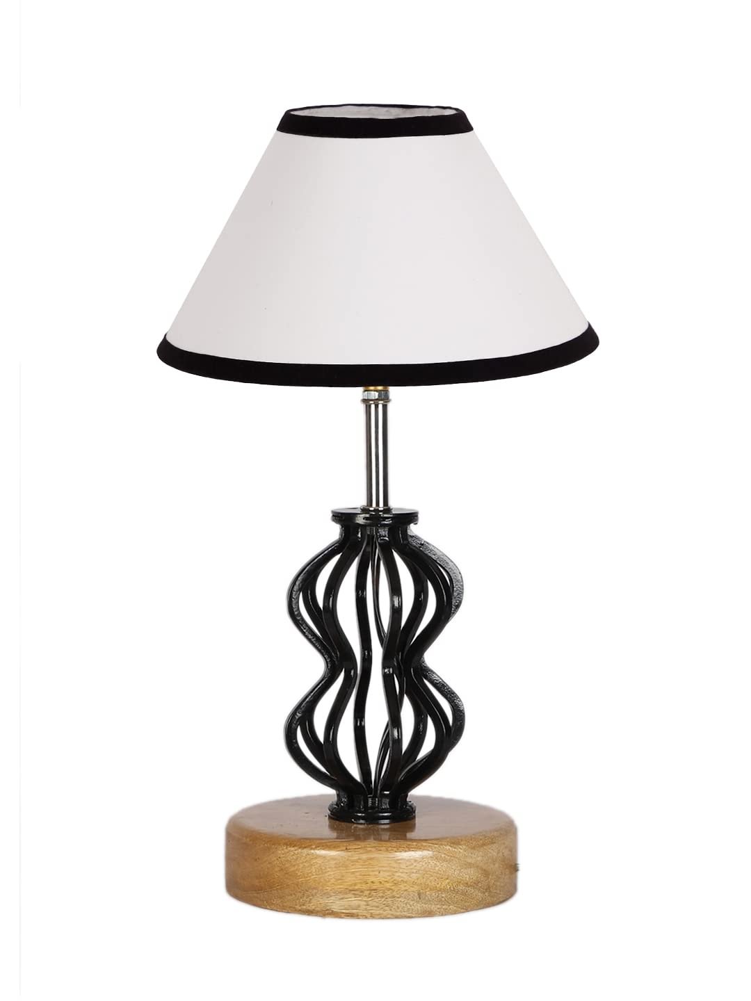 Multicolor Cotton Table lamp with Wood & Iron Base(75)