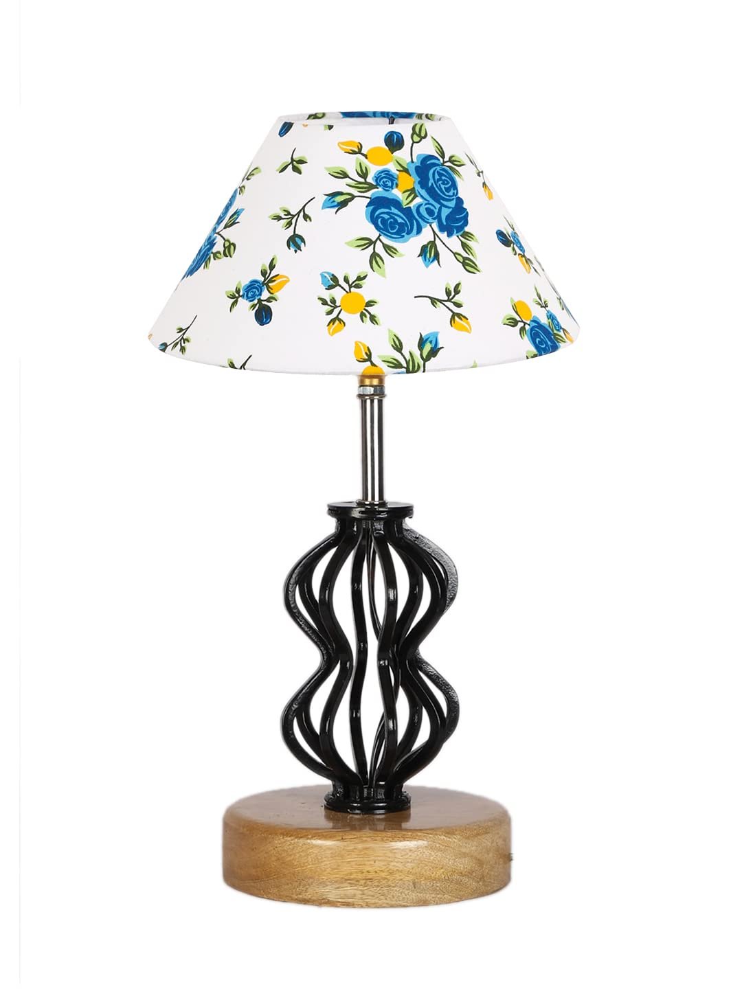 Multicolor Cotton Table lamp with Wood & Iron Base(81)