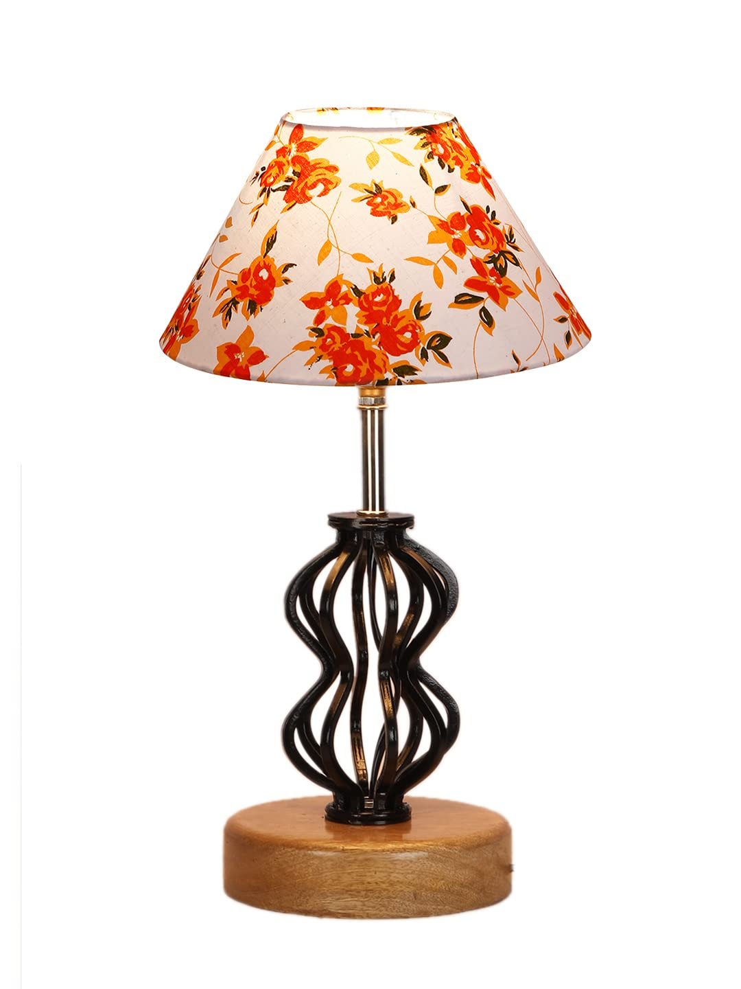 Multicolor Cotton Table lamp with Wood & Iron Base(82)
