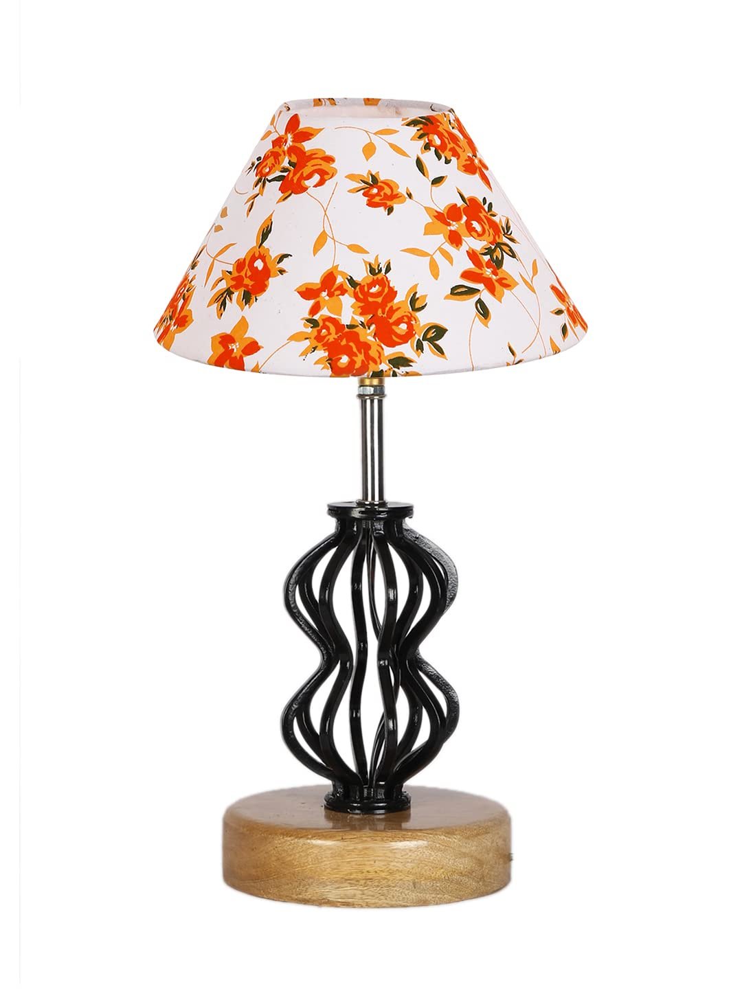 Multicolor Cotton Table lamp with Wood & Iron Base(82)