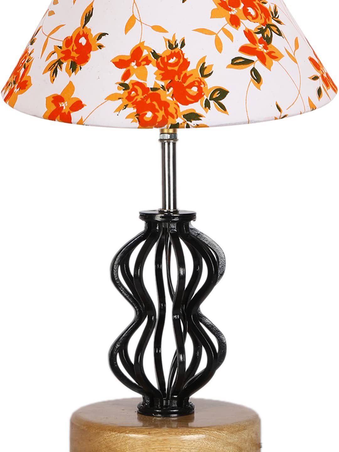 Multicolor Cotton Table lamp with Wood & Iron Base(82)