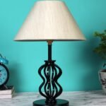 Off-White Cotton Table lamp with Iron Base(86)