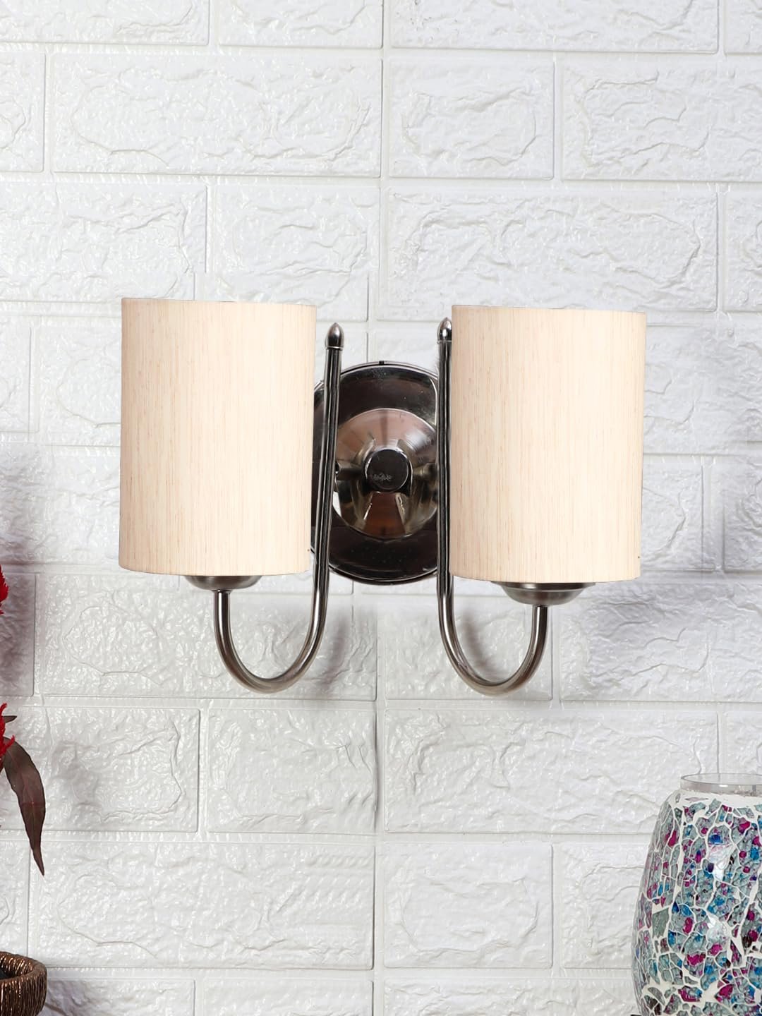 Off-White Cotton Table lamp with Iron Base(86)
