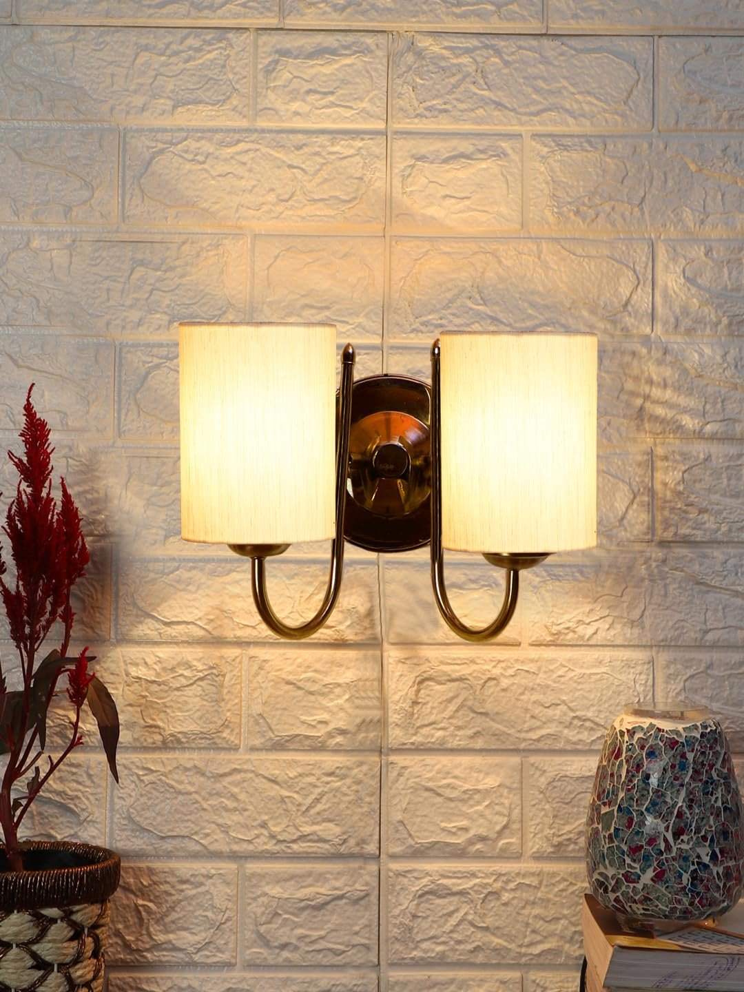 Off-White Cotton Table lamp with Iron Base(86)
