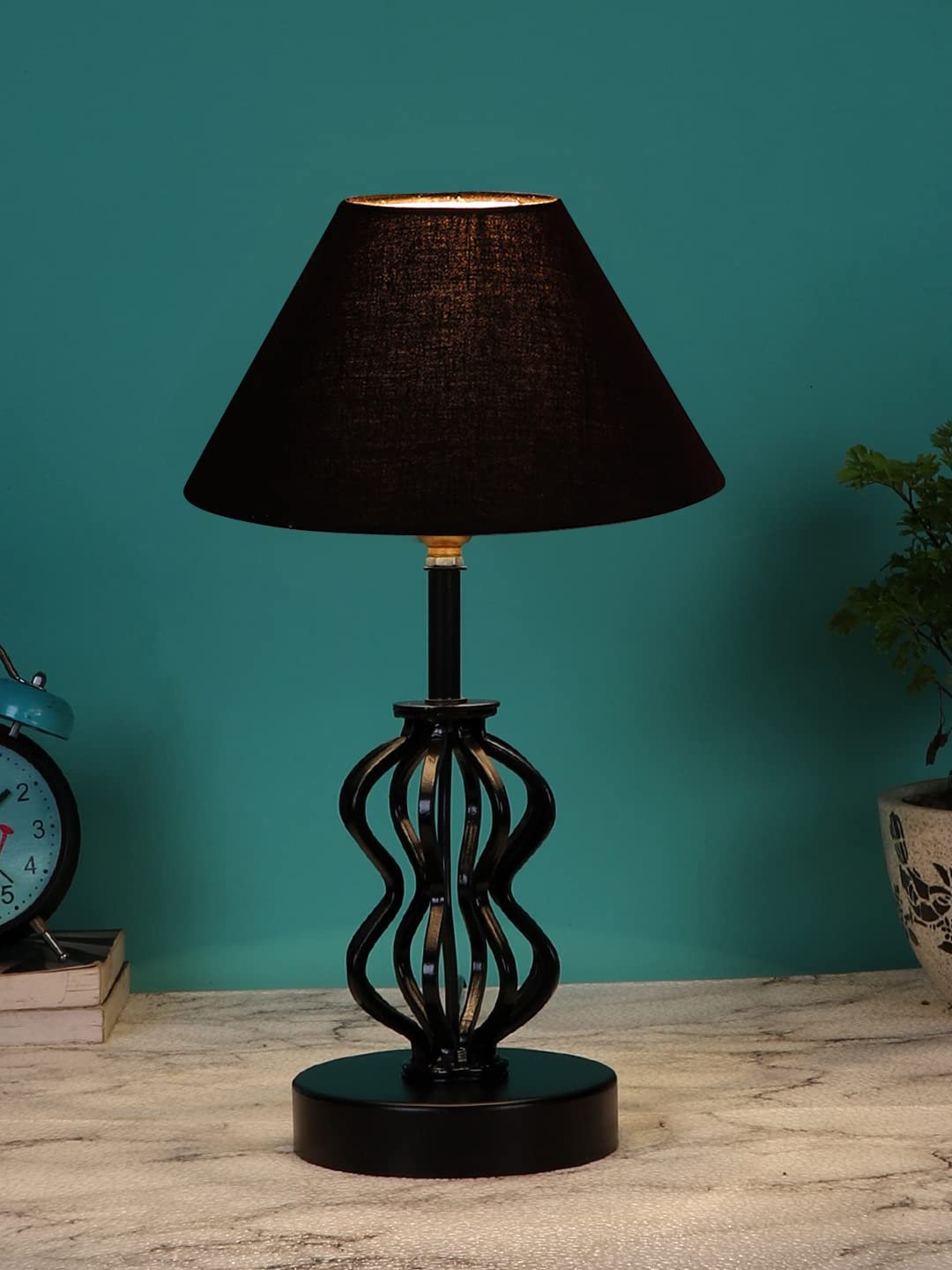 Black Cotton Table lamp with Iron Base(87)