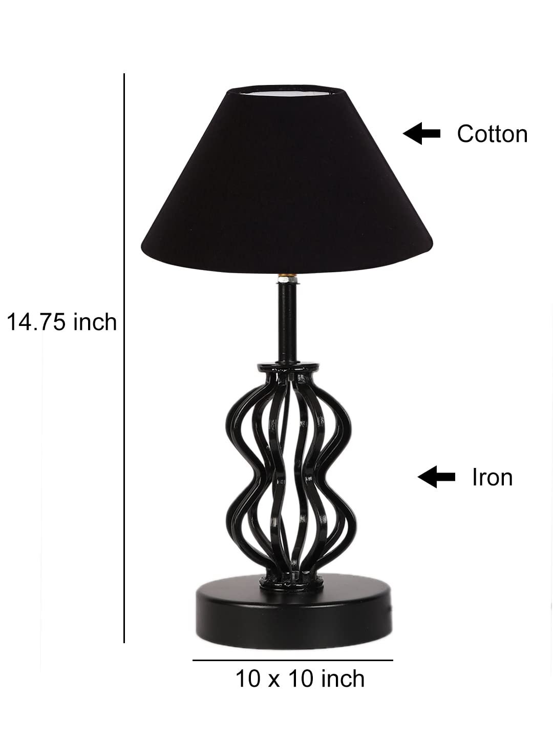 Black Cotton Table lamp with Iron Base(87)